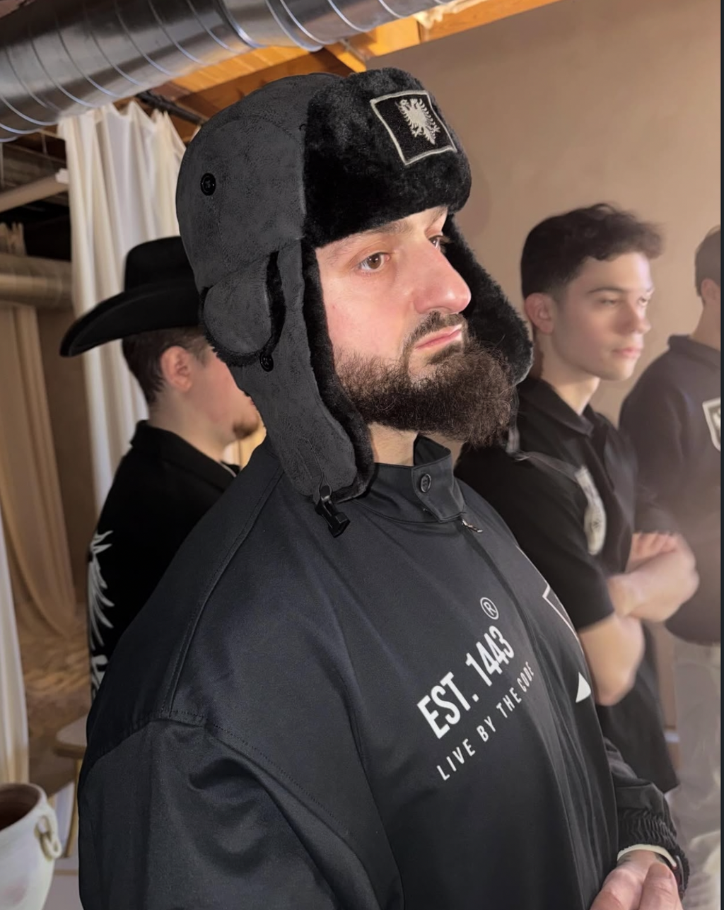 Historike All-Black Premium Leather Ushanka Hat