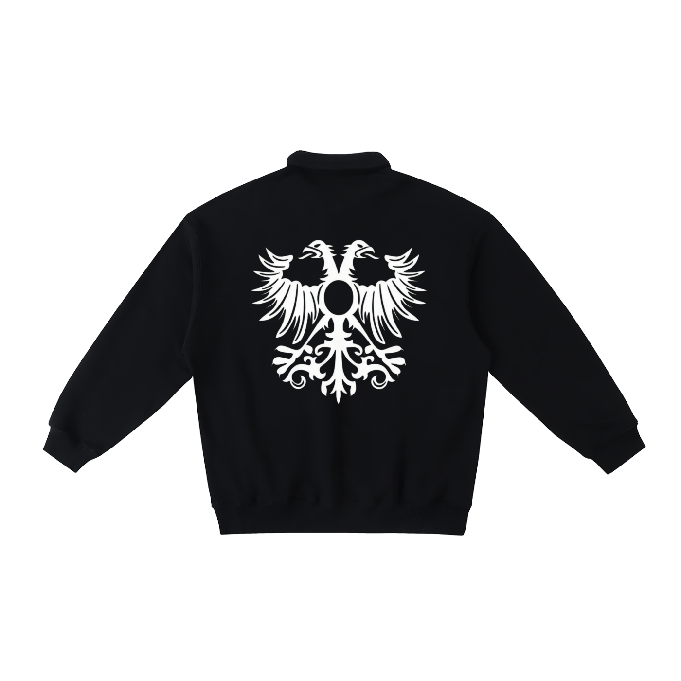 “Historike” Eagle Heavyweight Polo-Collar Fitted Sweatshirt