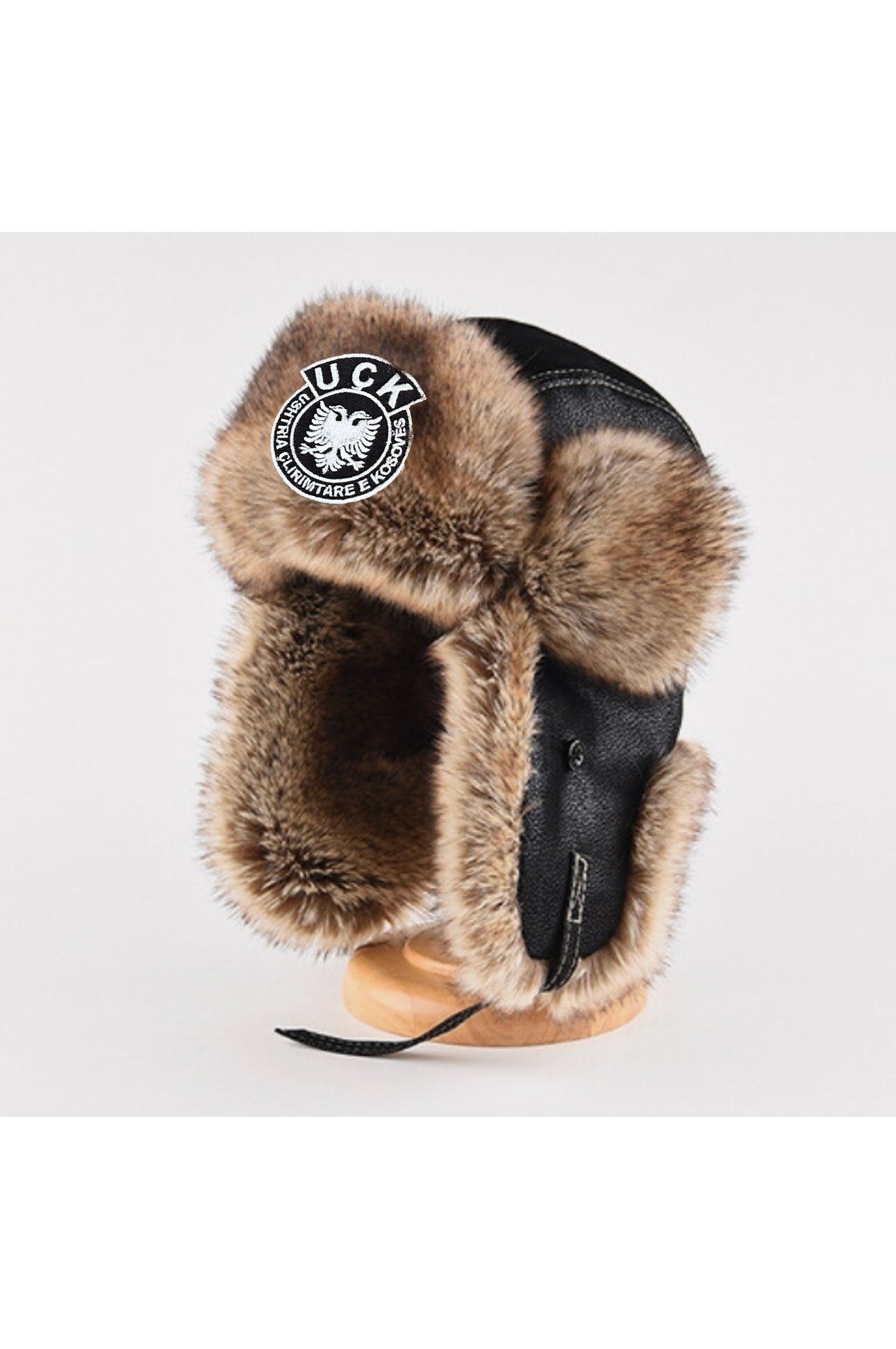 “Black Woods” UÇK Leather Fur Ushanka
