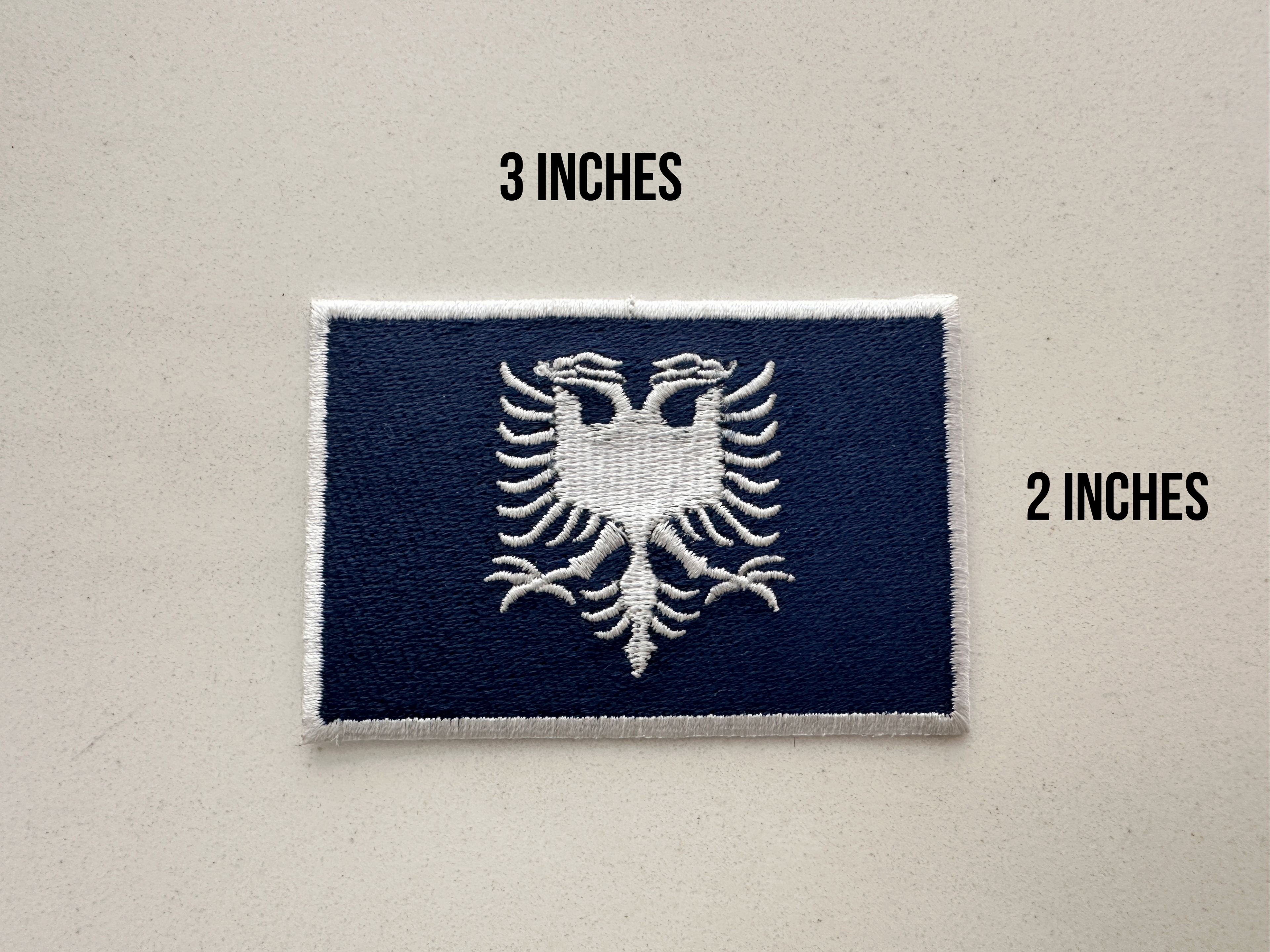 “Obsidian” Navy Blue and White Albanian Flag Patch