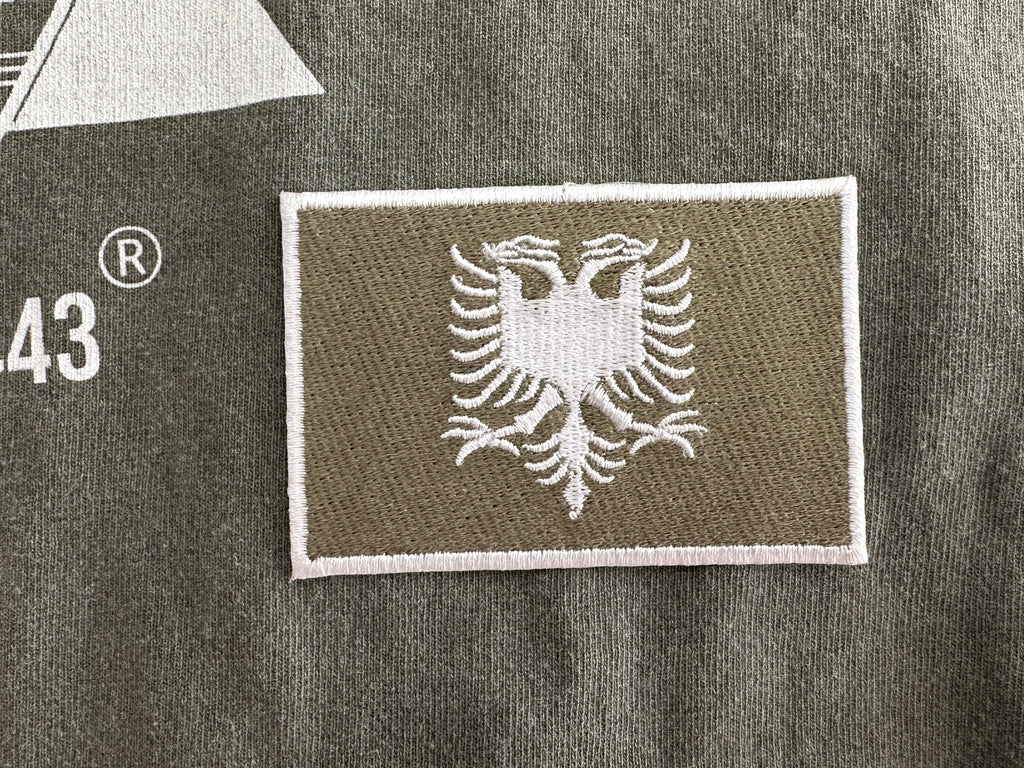 “Olive” Green And White Albanian Flag Patch