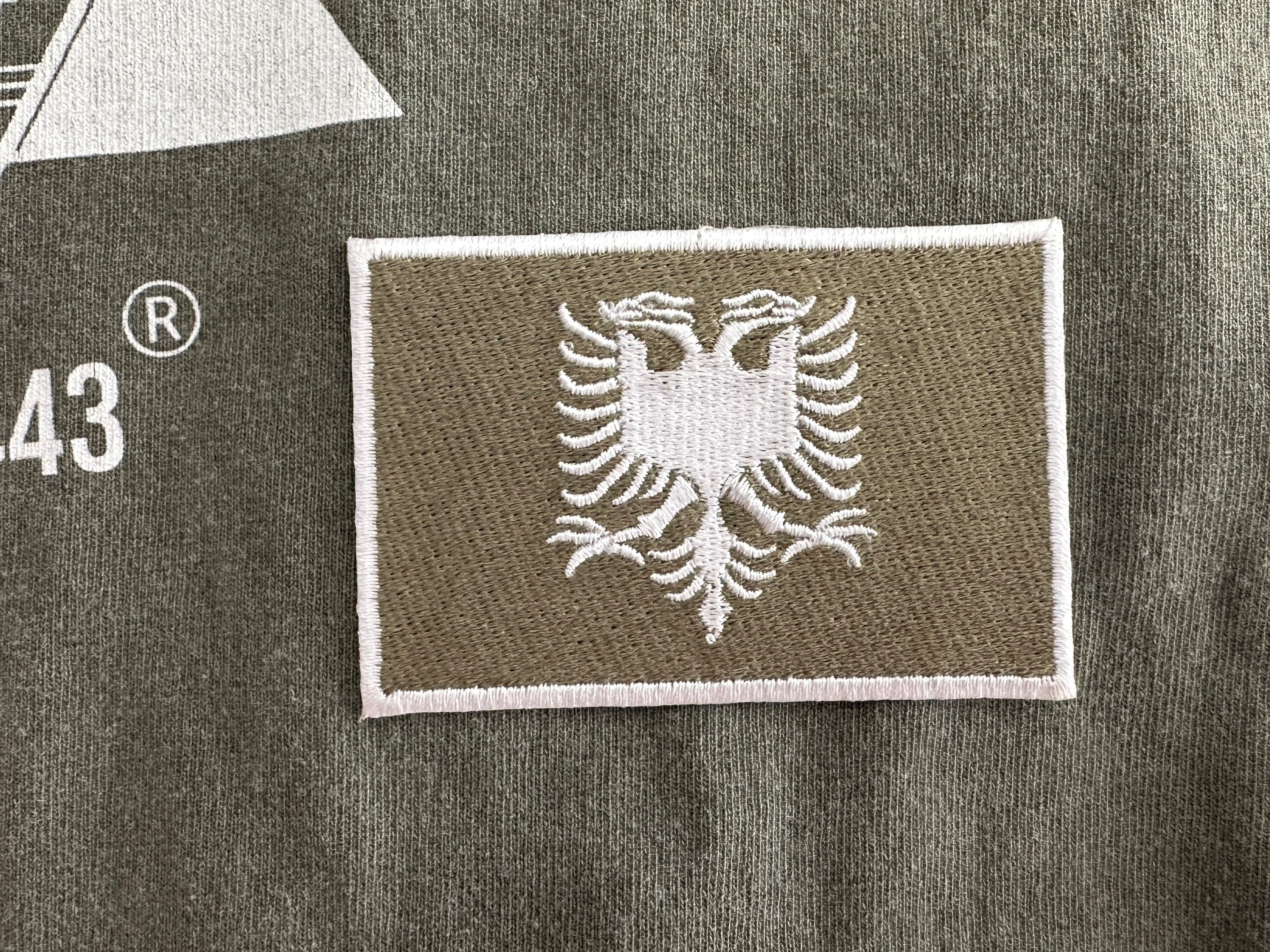 “Olive” Green And White Albanian Flag Patch