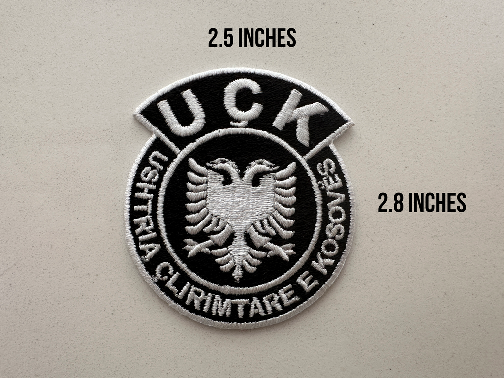 “Blackout” Black and White UÇK Albanian Flag Patch Badge