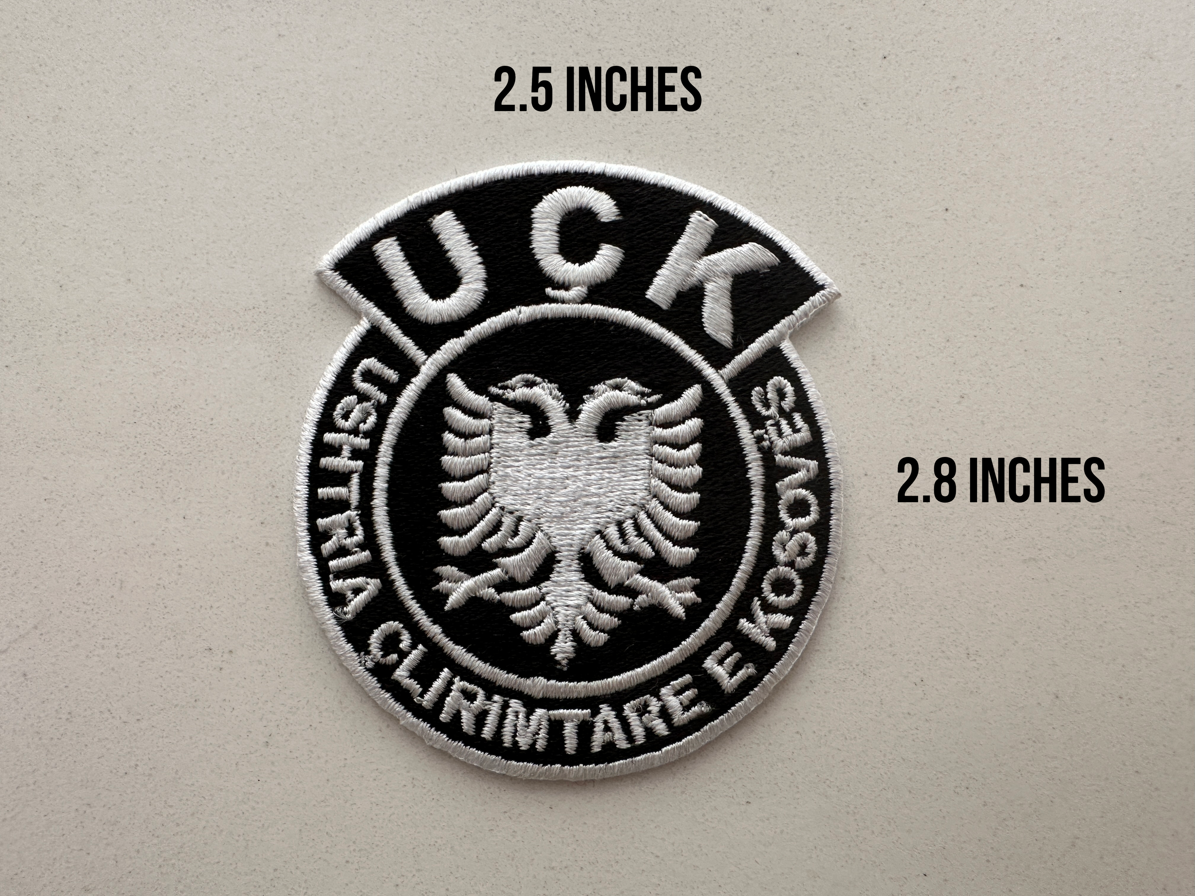 “Blackout” Black and White UÇK Albanian Flag Patch Badge