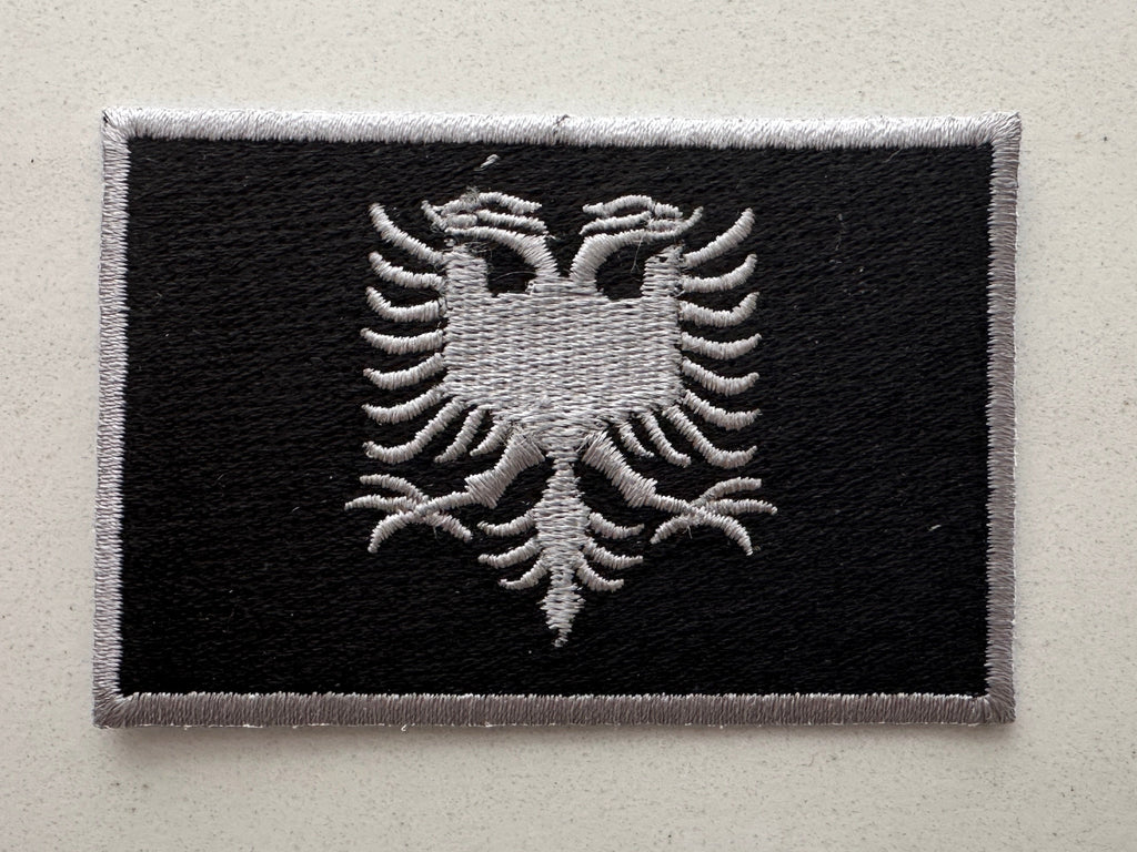 “Blackout” Black and Silver Albanian Flag Patch
