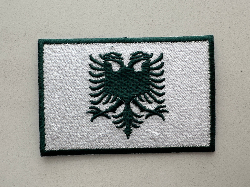 “Crimson Green” White X Green Albanian Flag Patch