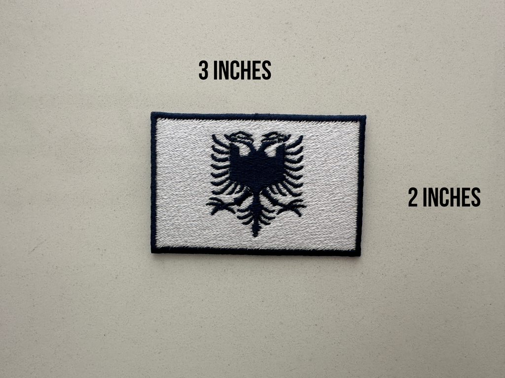“Obsidian Frost” White and Navy Blue Albanian Flag Patch