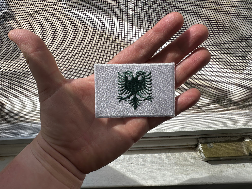 “Crimson Green” White X Green Albanian Flag Patch