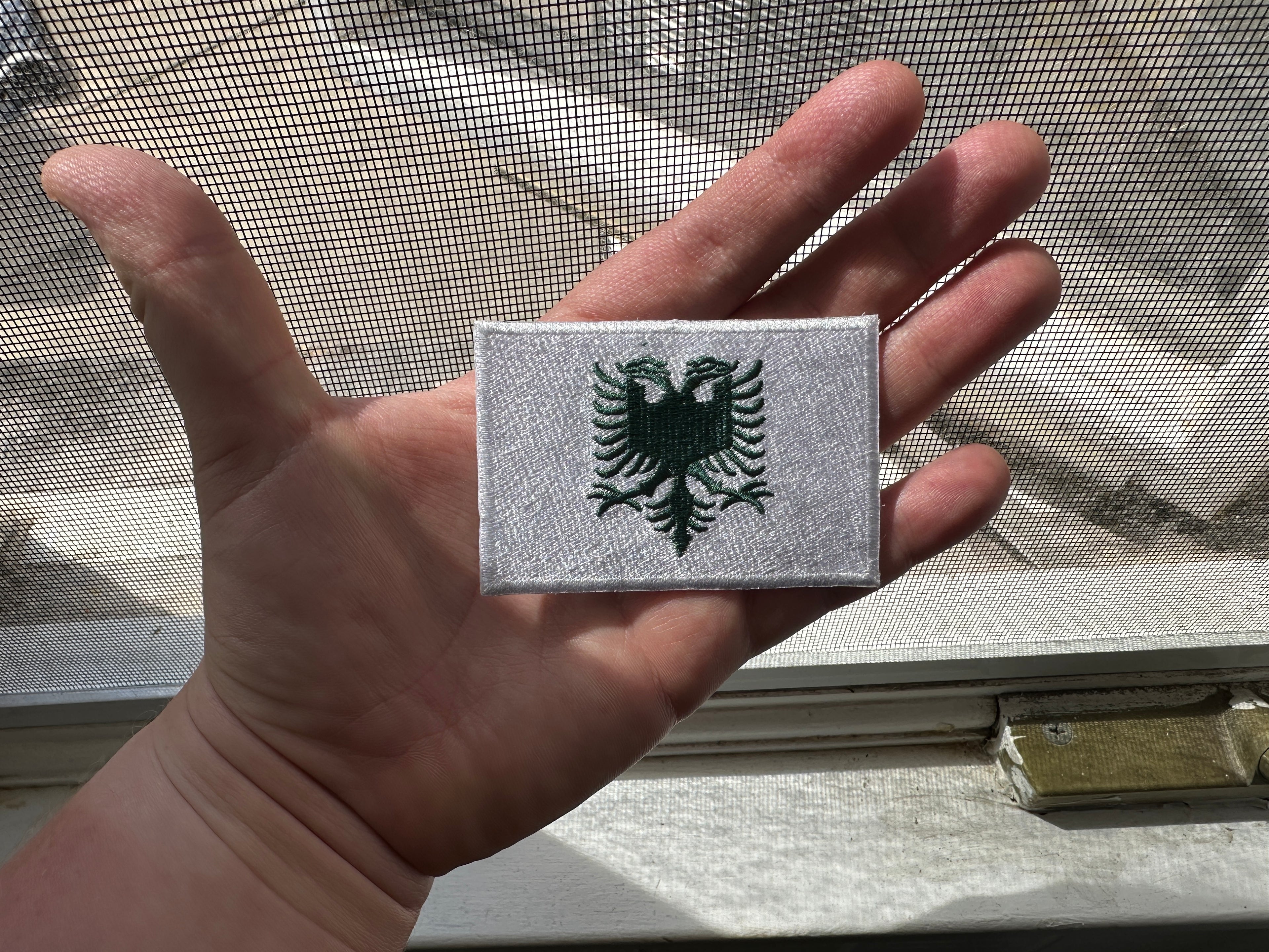 “Crimson Green” White X Green Albanian Flag Patch