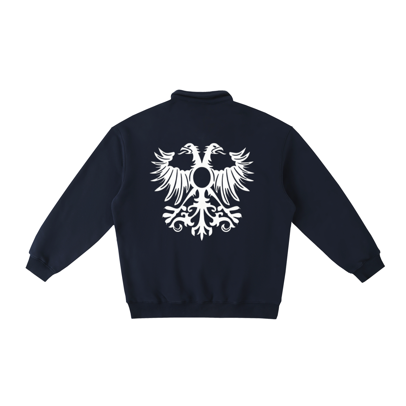 “Historike” Eagle Heavyweight Polo-Collar Fitted Sweatshirt