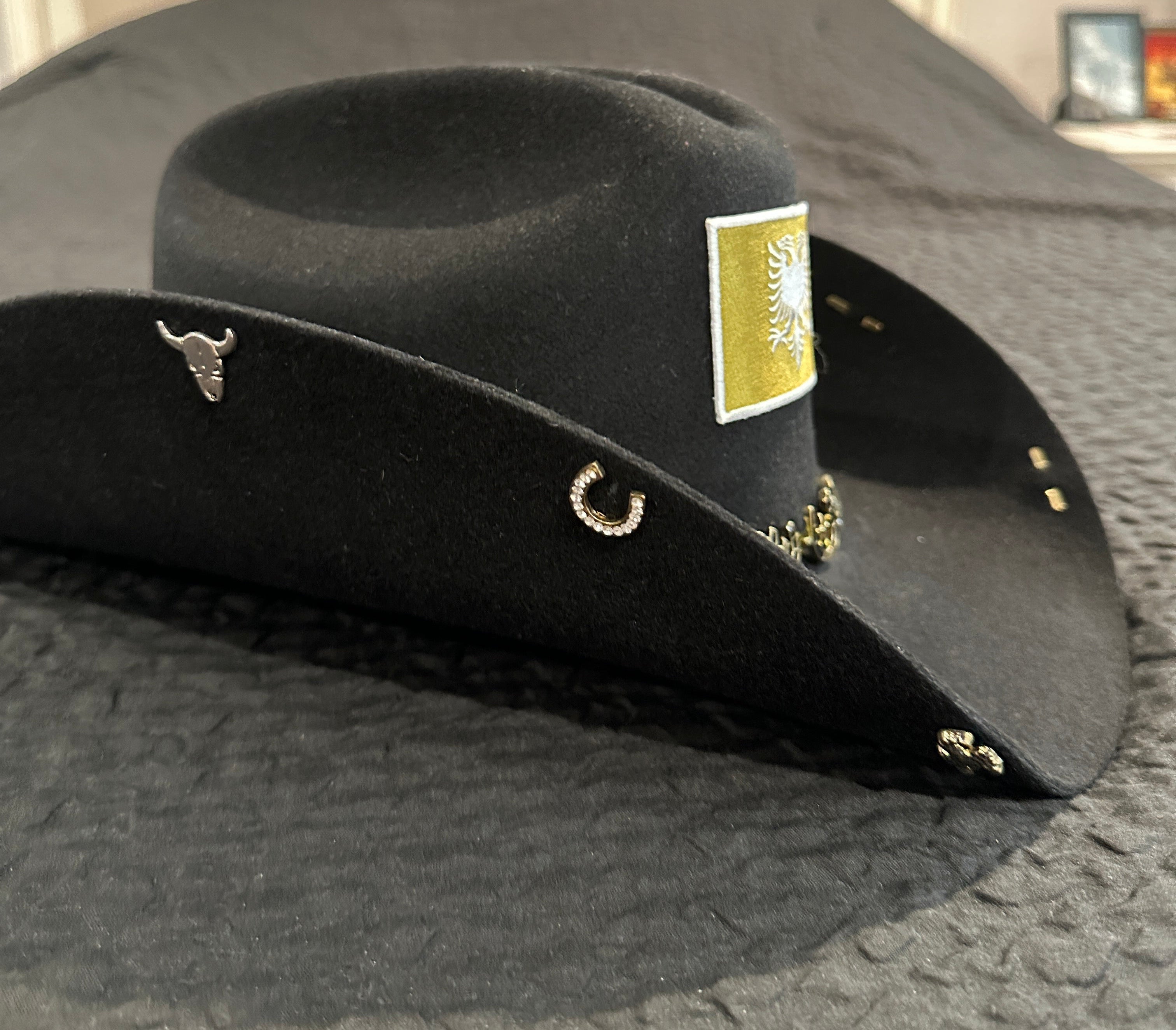 “Ceremony” 6x Rabbit Wool Golden Black Albanian Cowboy Hat