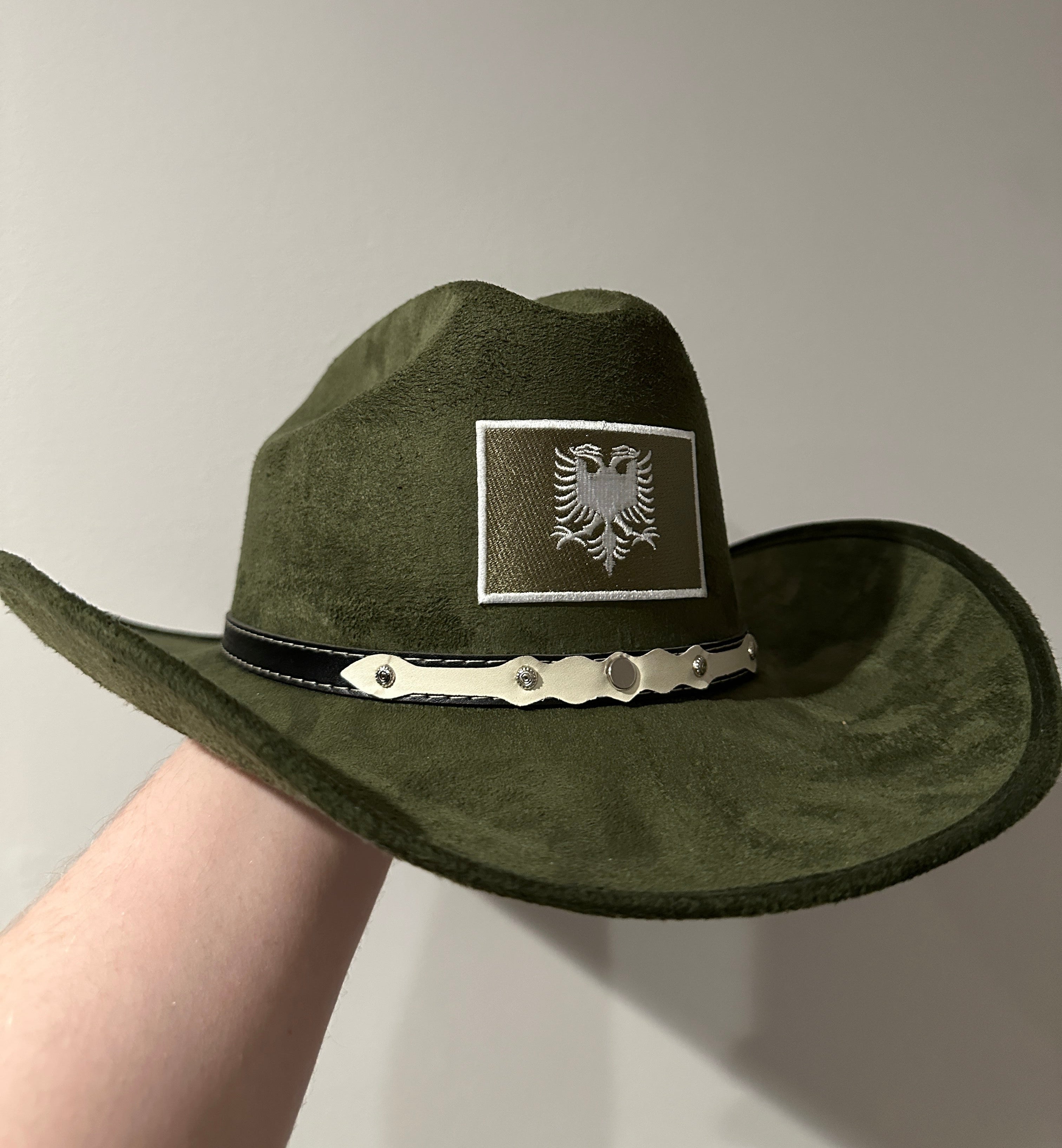 “Mayflower” Moss Green Albanian Cowboy Hat ROYAL SUEDE