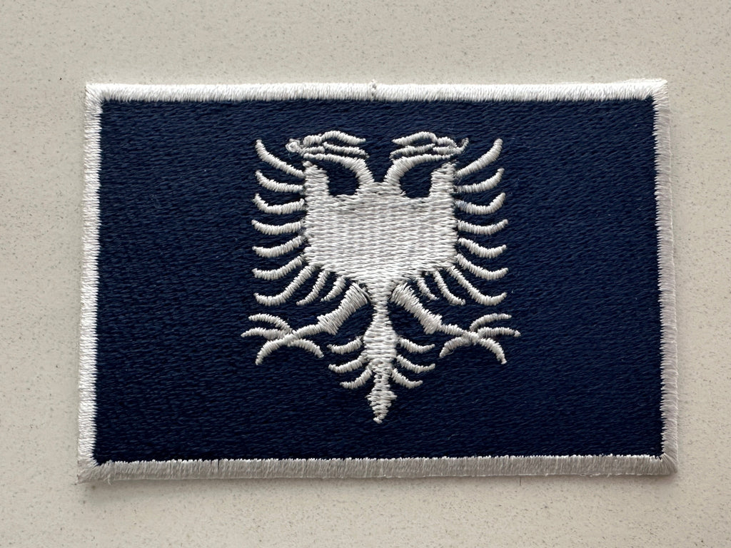 “Obsidian” Navy Blue and White Albanian Flag Patch