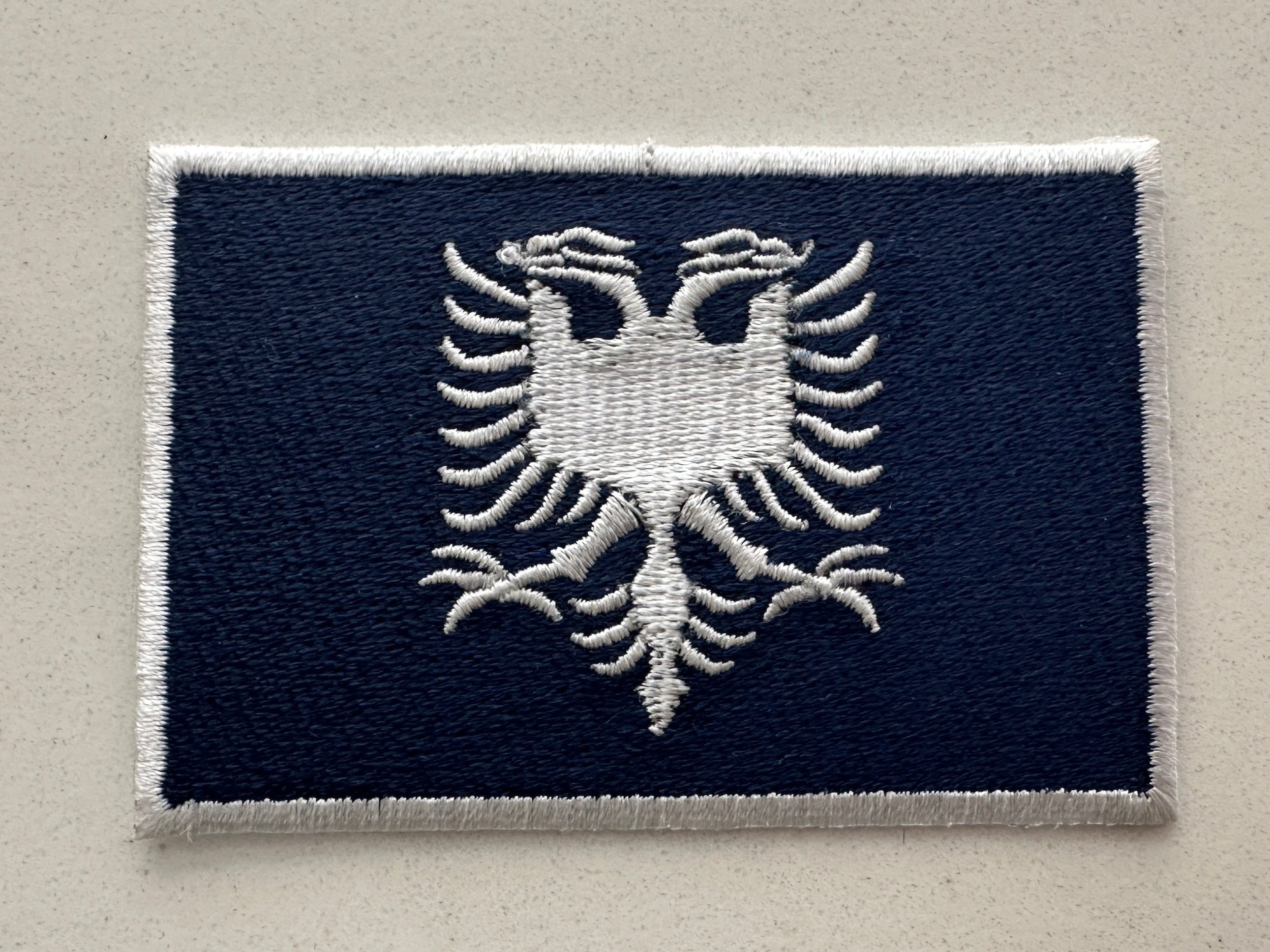 “Obsidian” Navy Blue and White Albanian Flag Patch