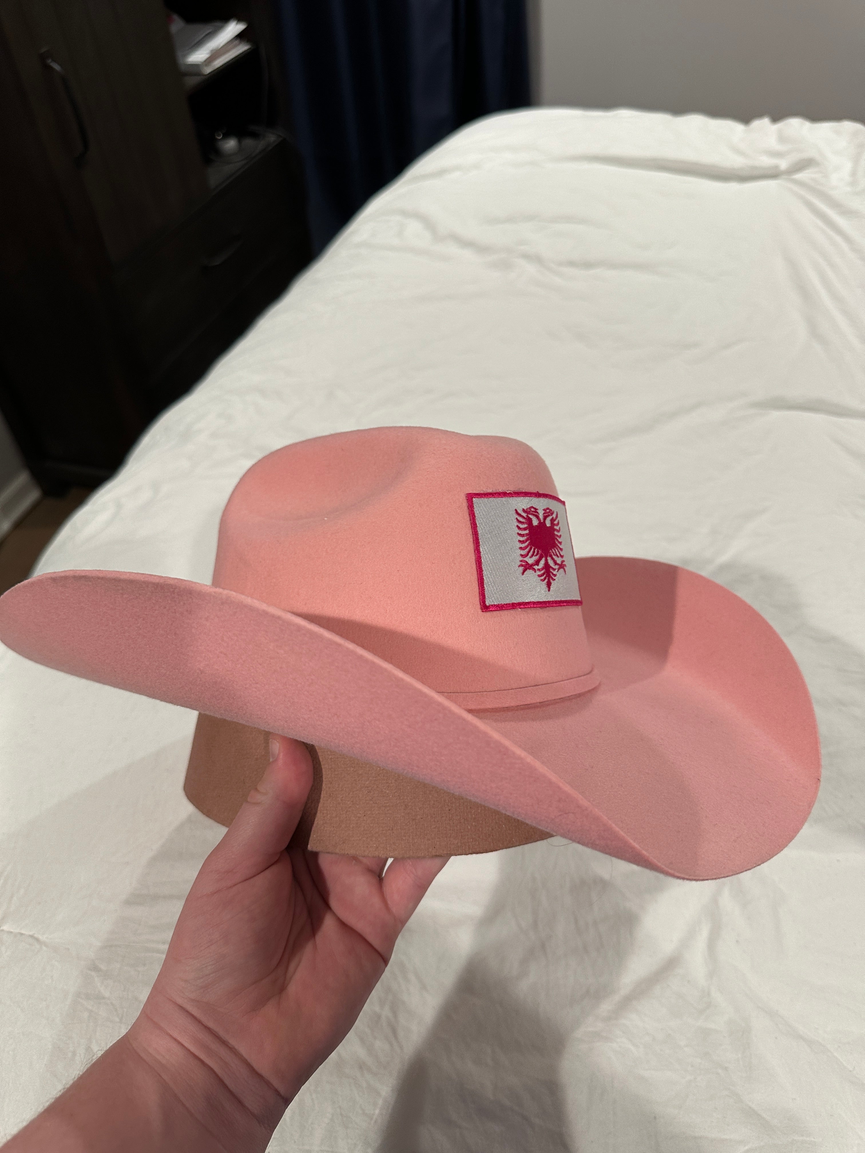 “Sweet Pink” Albanian Cowboy Hat 4X RabbitWool