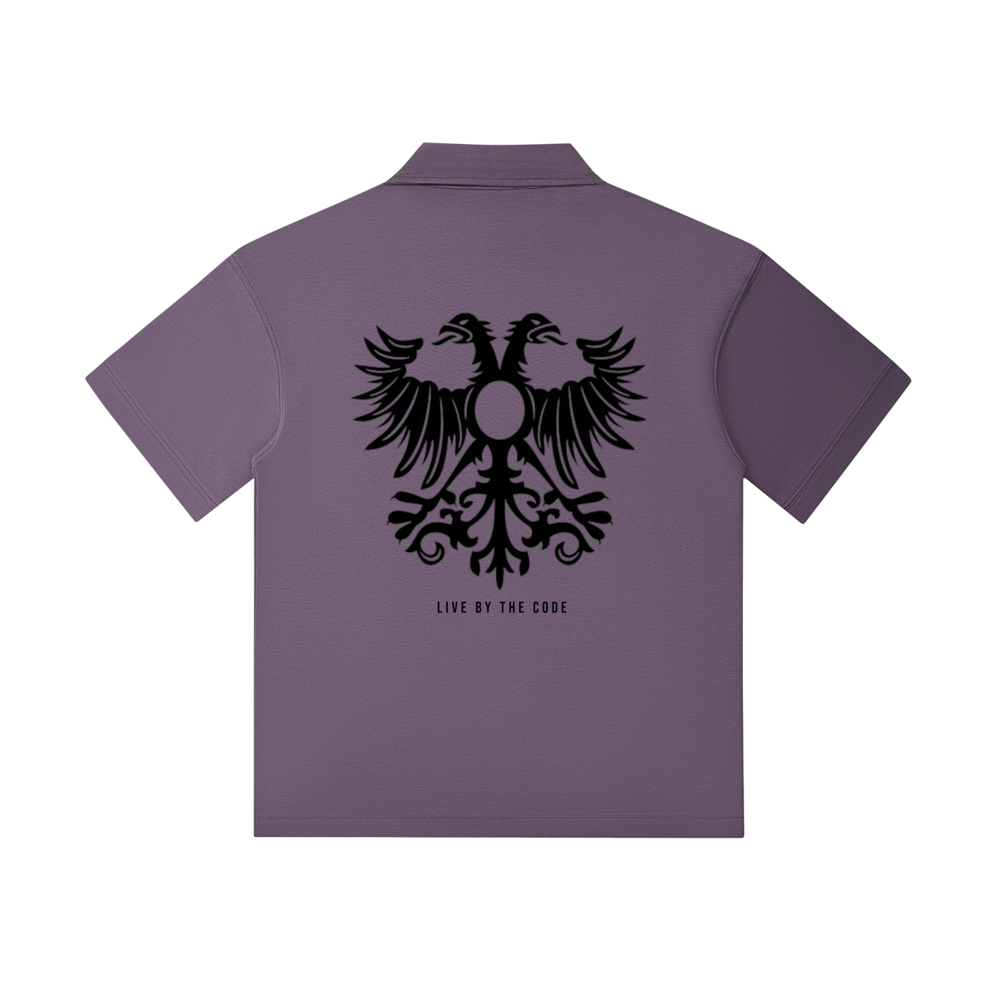 “Historike” Eagle Drop Shoulder Short-Sleeve Fitted Polo (Multicolour)