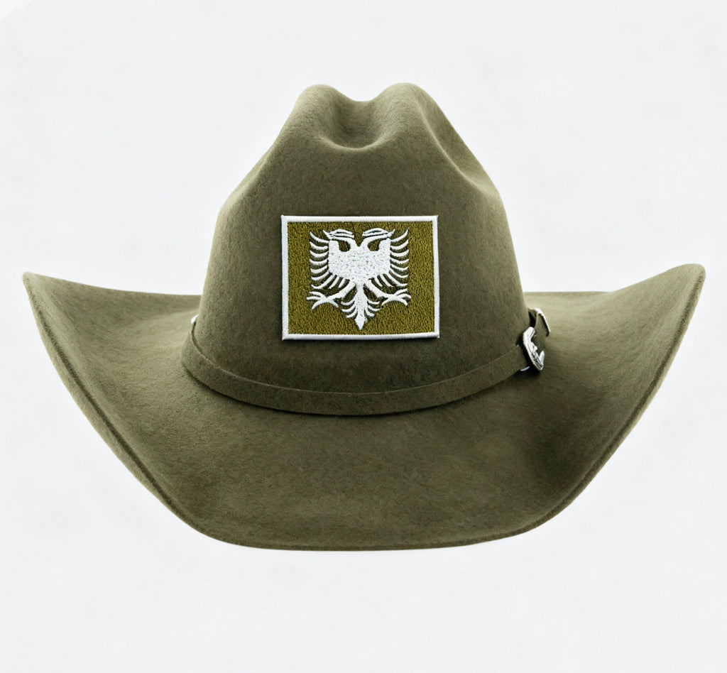 “Olive” 40x Rabbitskin Albanian Embroidered Premium 1of1 Cowboy Hat