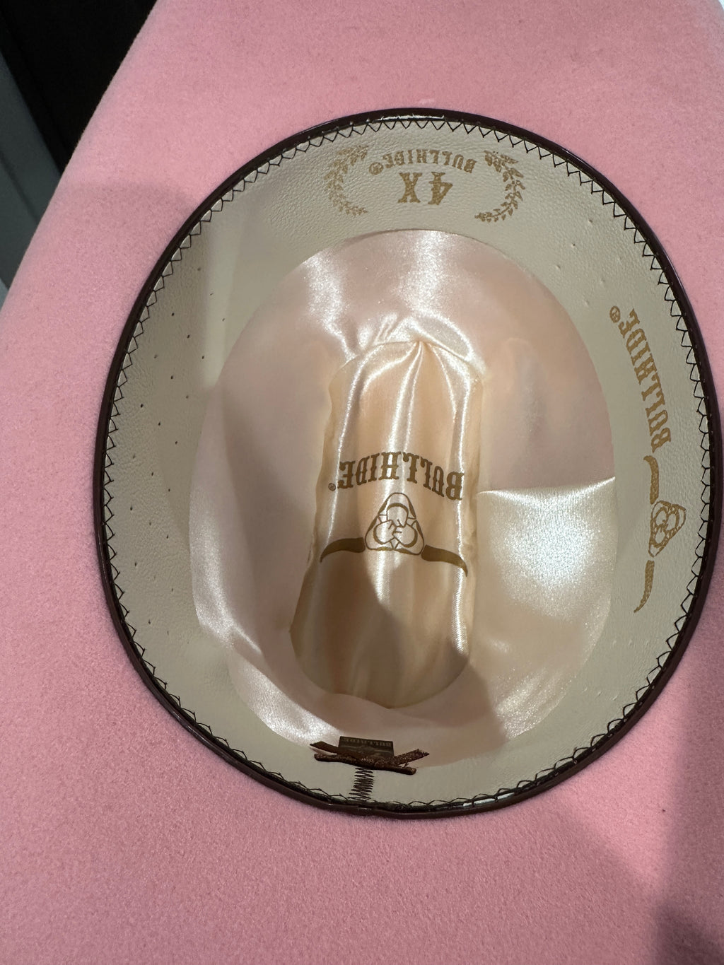 “Sweet Pink” Albanian Cowboy Hat 4X RabbitWool