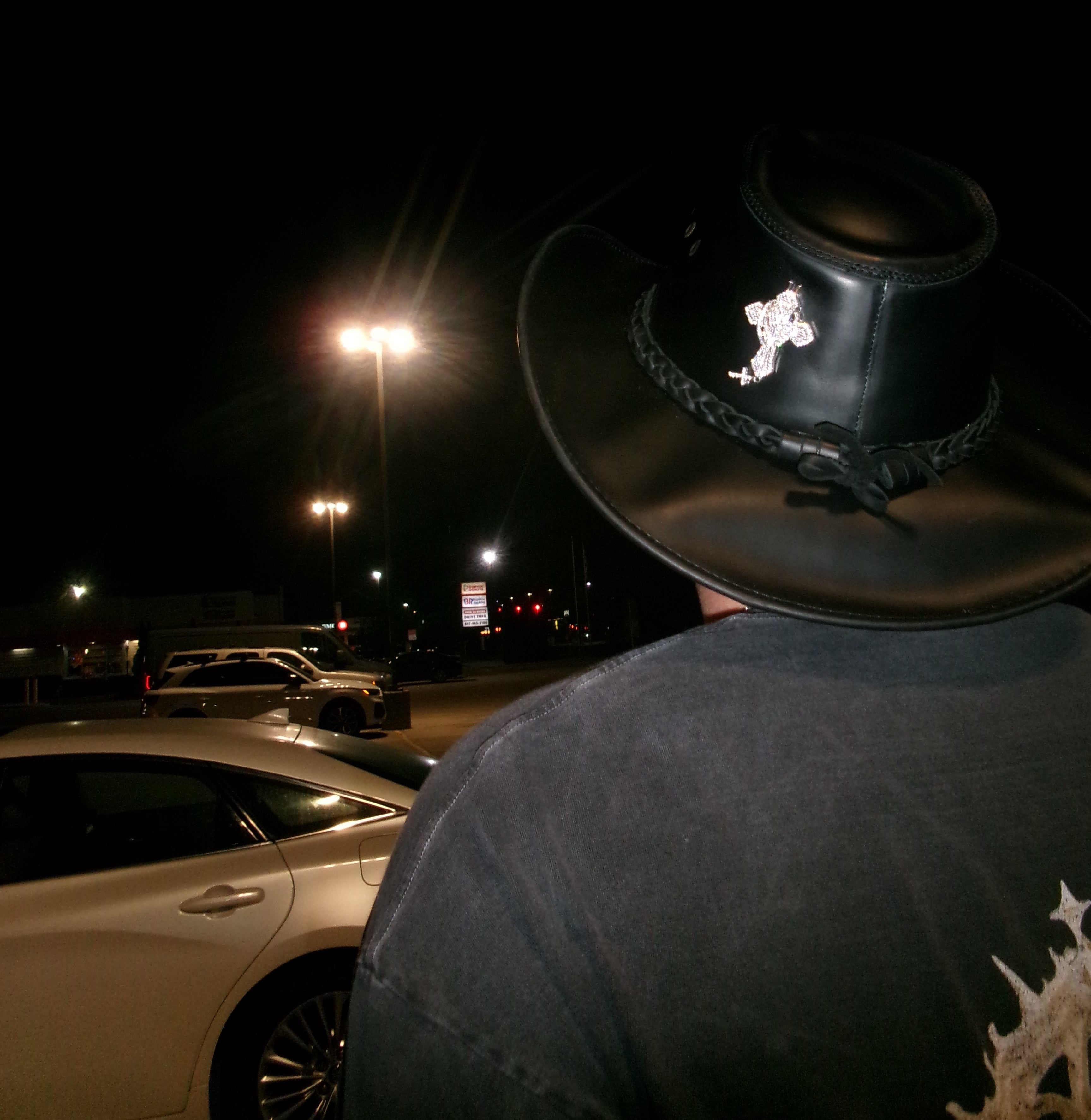 “Black Demolay” Leather x Diamond Cross Albanian Cowboy Hat