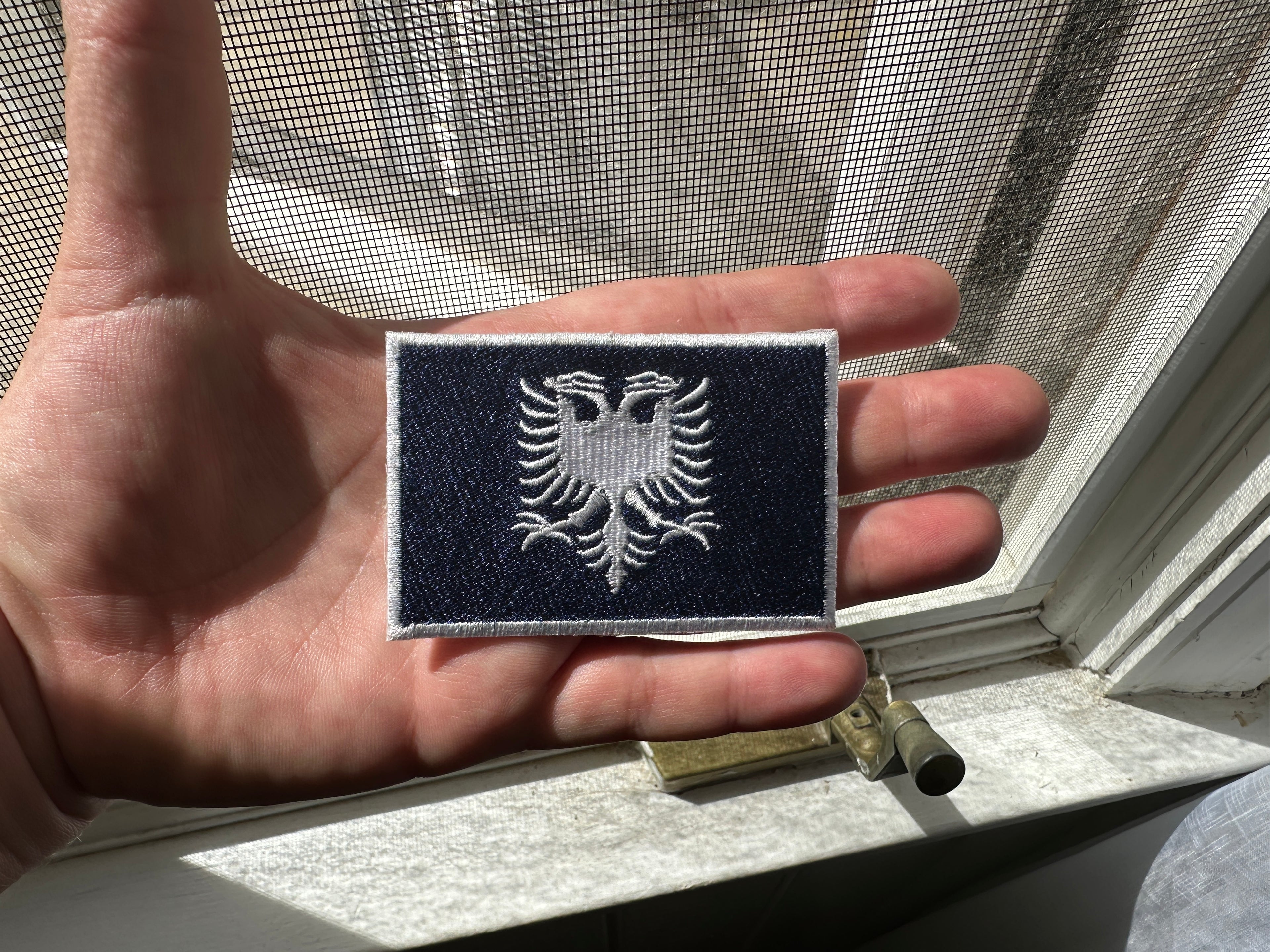 “Obsidian” Navy Blue and White Albanian Flag Patch