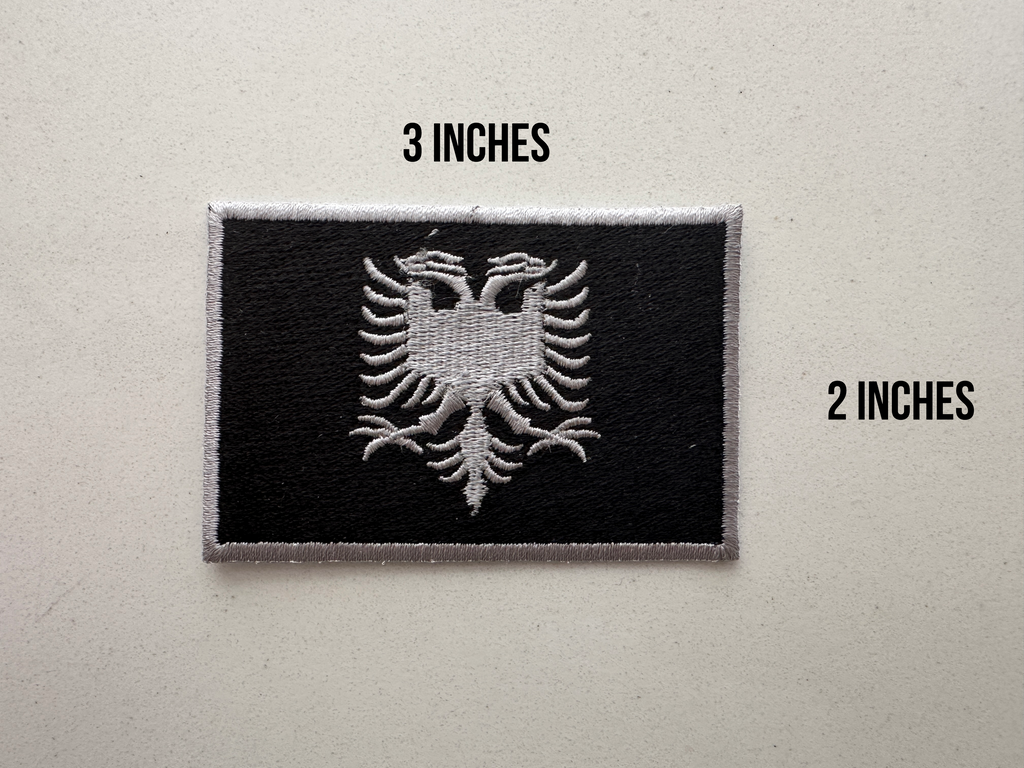 “Blackout” Black and Silver Albanian Flag Patch