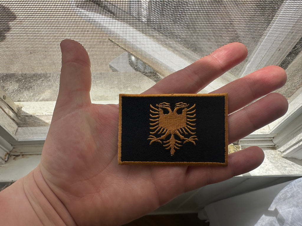 “Kafe” Black and Brown Albanian Flag Patch