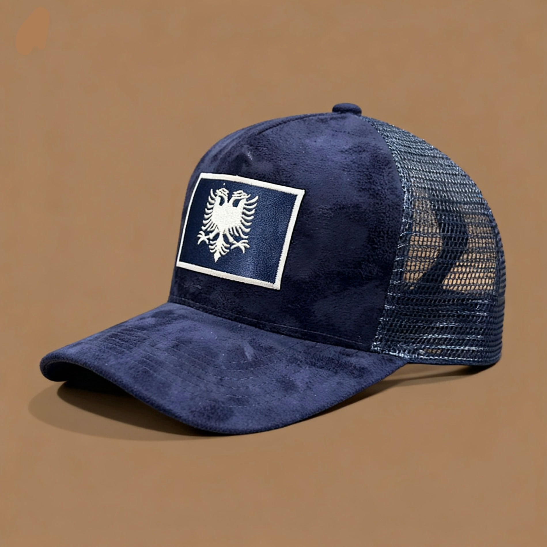“Moonwalk” Midnight Navy Blue X White Royal Suede Albanian Trucker Hat