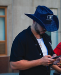 “Moonwalk” Midnight Blue Albanian Cowboy Hat (Royal Suede) *1 LEFT**
