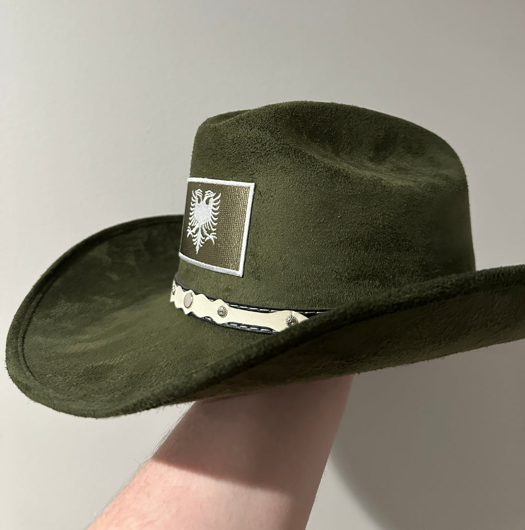 “Mayflower” Moss Green Albanian Cowboy Hat ROYAL SUEDE