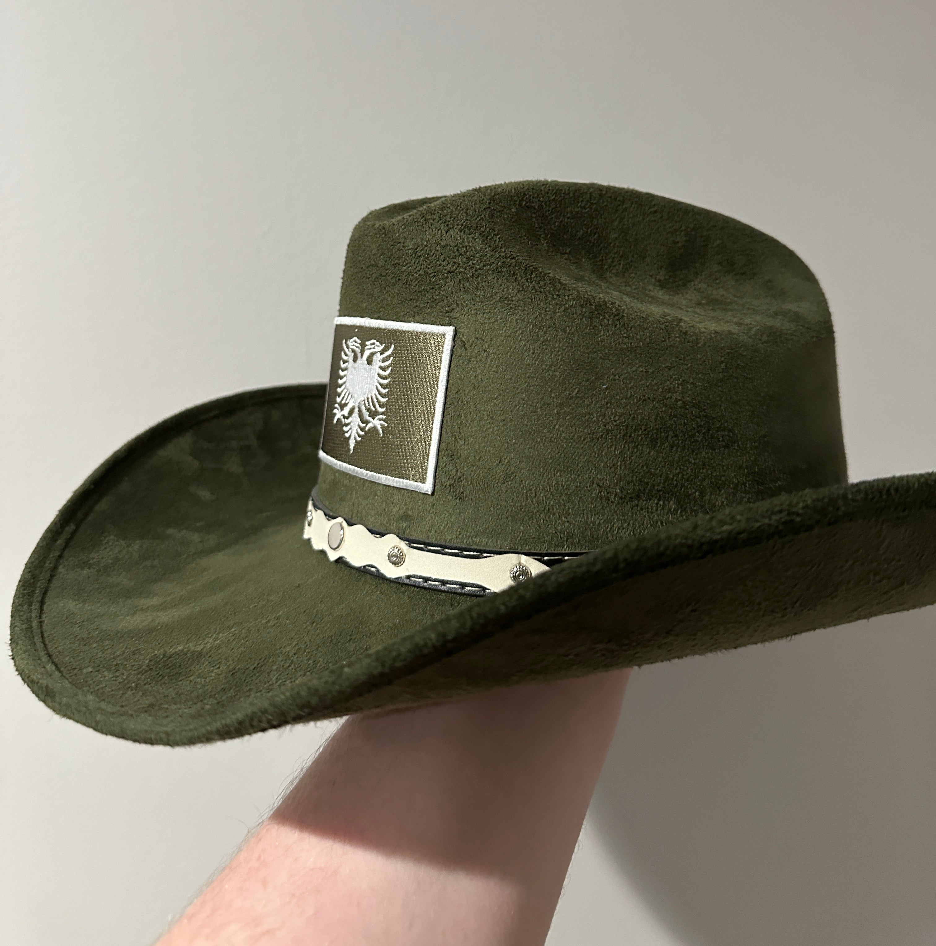 “Mayflower” Moss Green Albanian Cowboy Hat ROYAL SUEDE