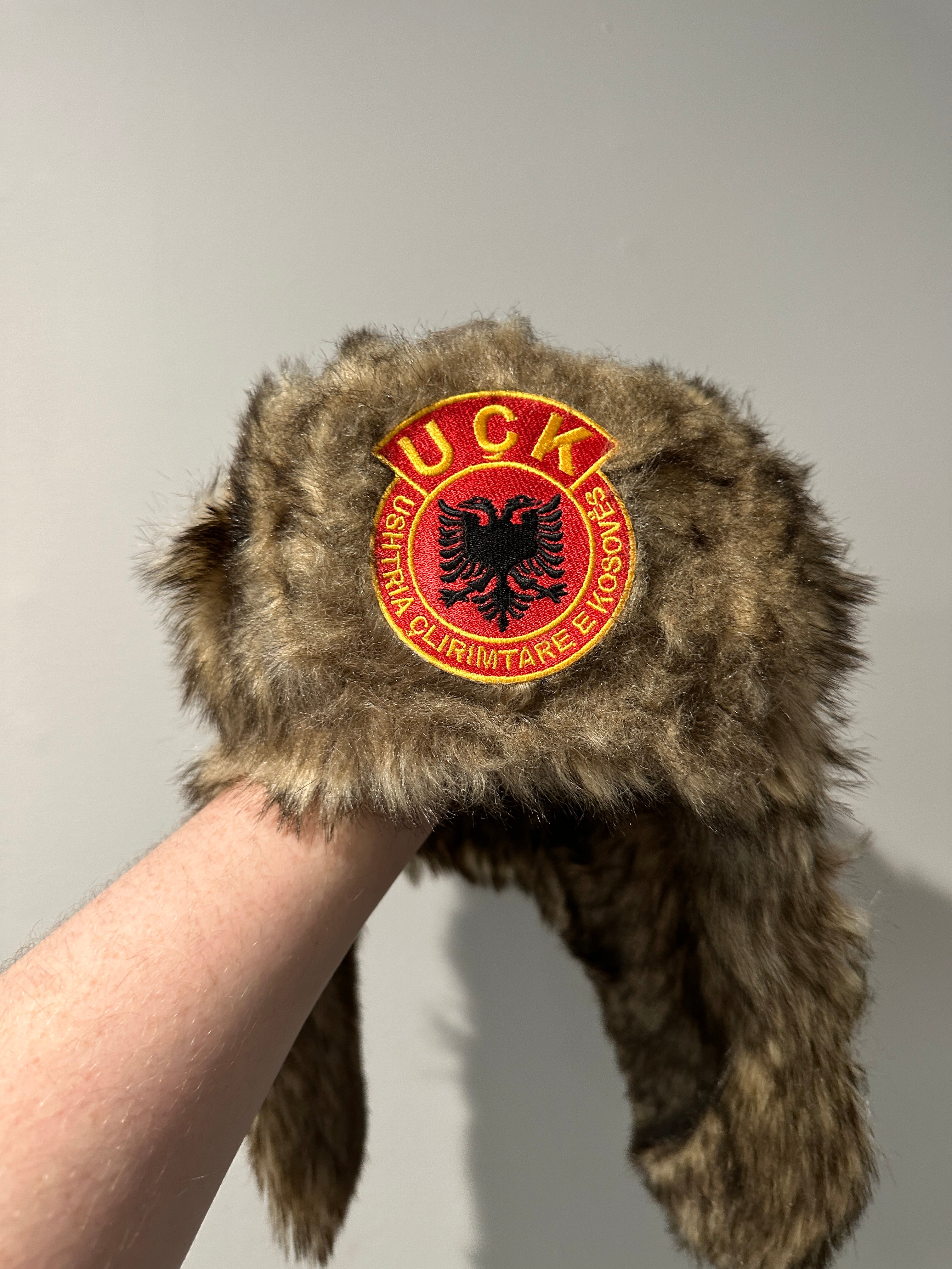 “BOURBON” UÇK Albanian Embroidered Leather Ushanka