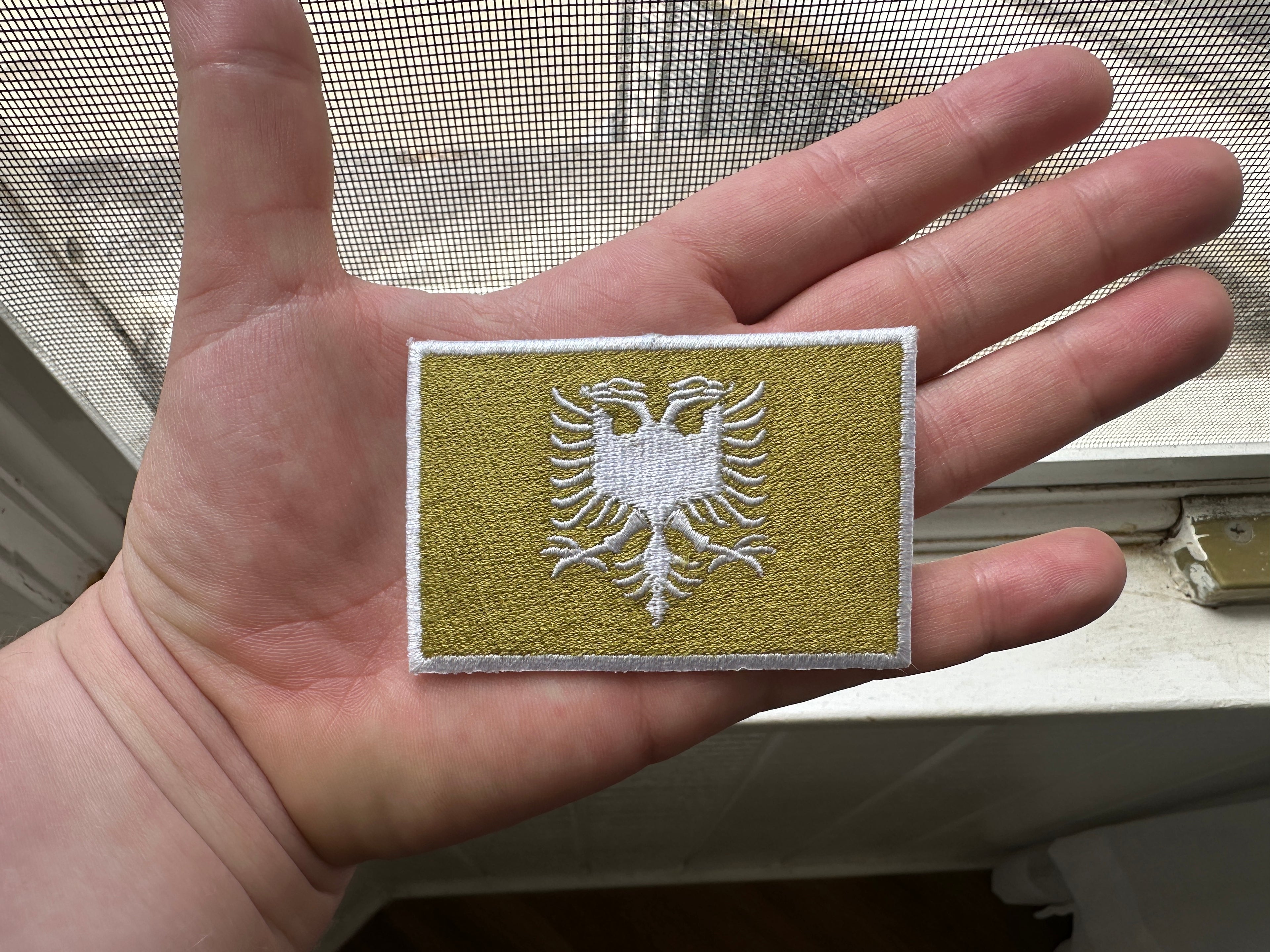 “Golden” Gold and White Albanian Flag Patch