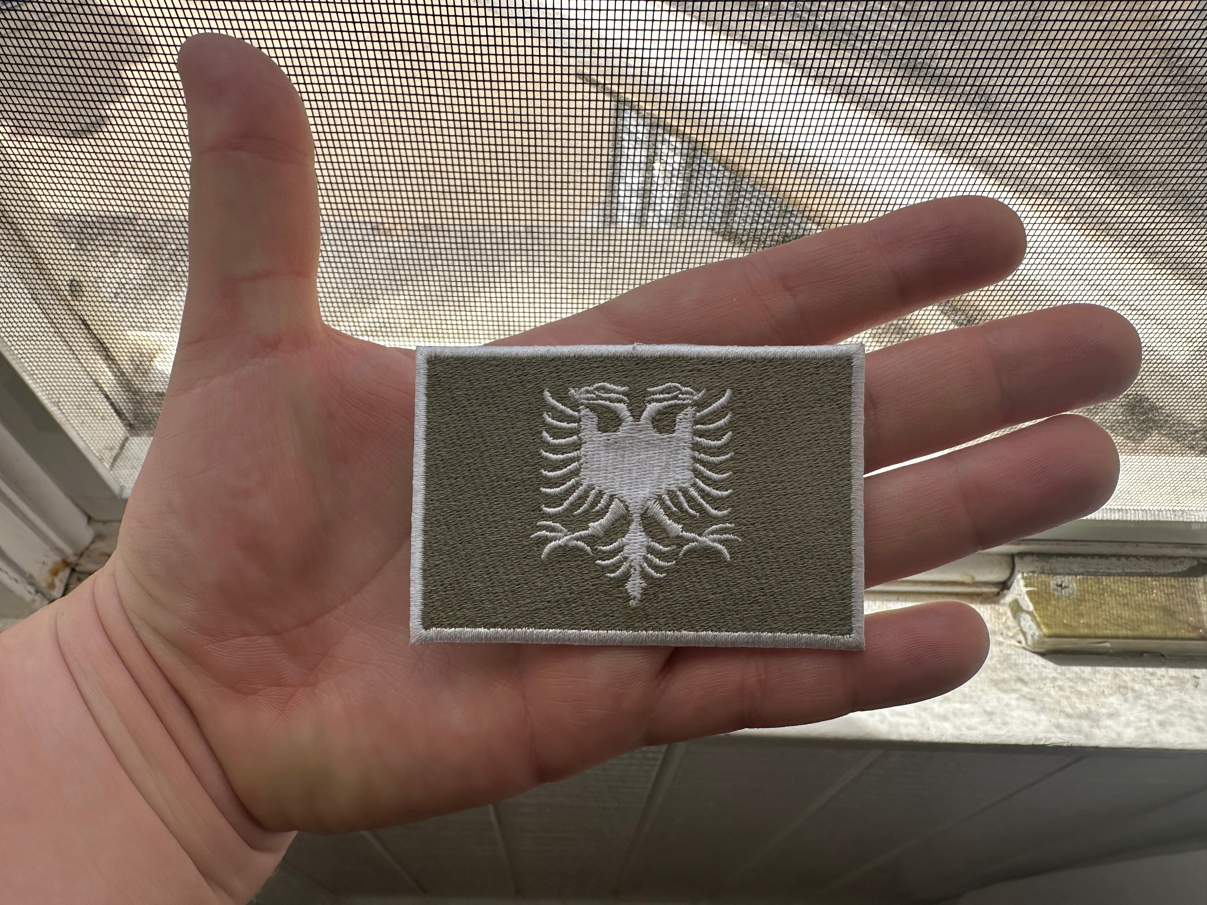 “Olive” Green And White Albanian Flag Patch