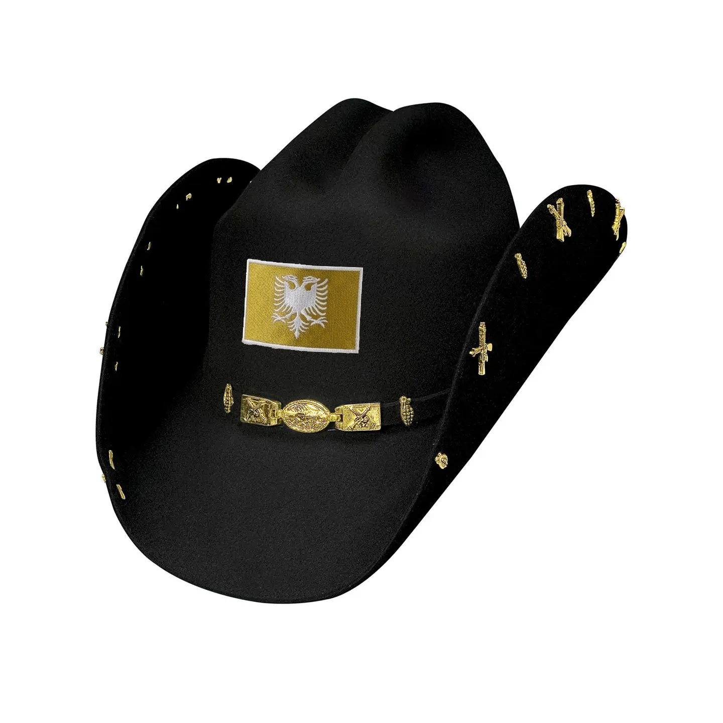 “Ceremony” 6x Rabbit Wool Golden Black Albanian Cowboy Hat