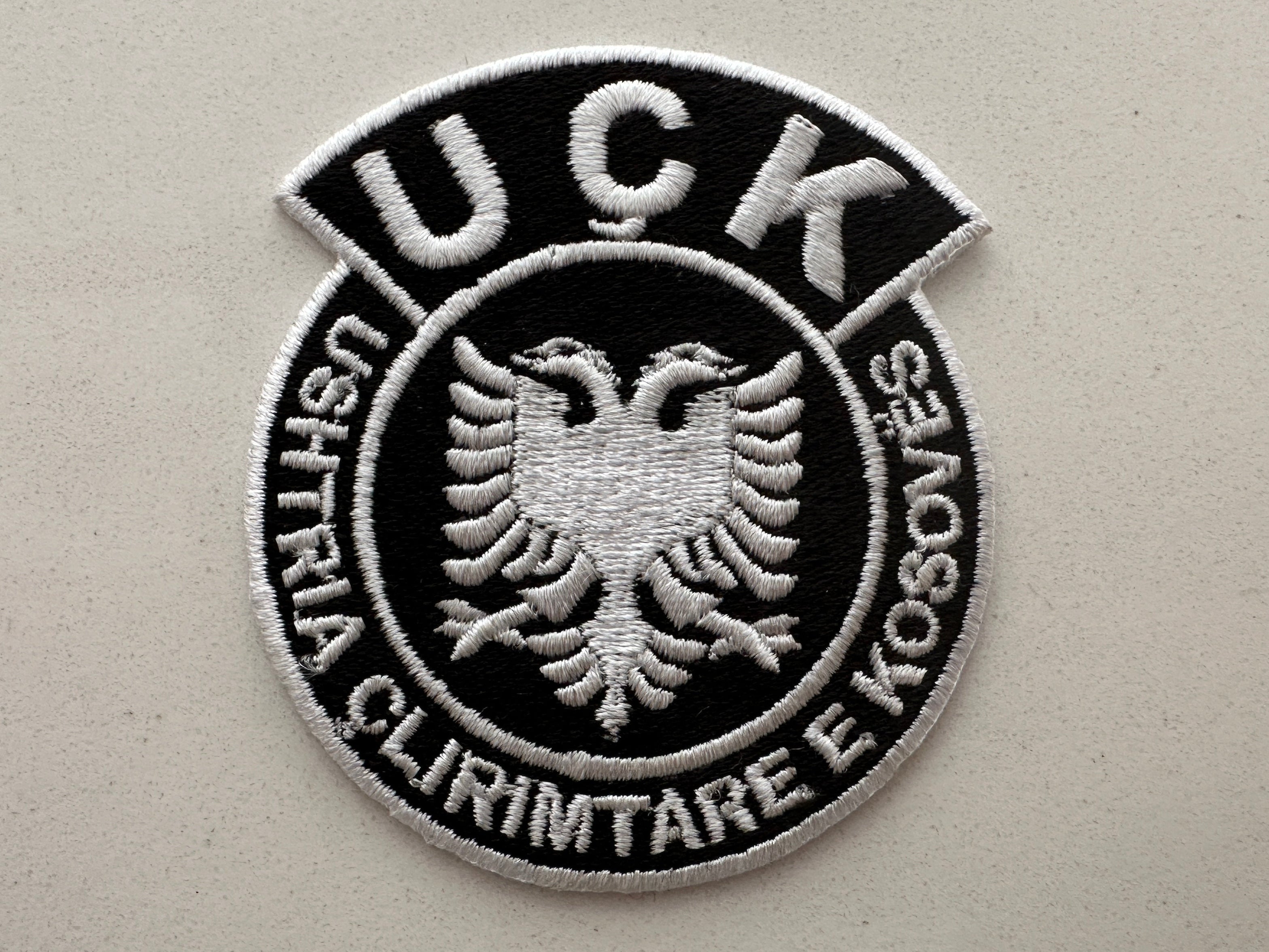 “Blackout” Black and White UÇK Albanian Flag Patch Badge