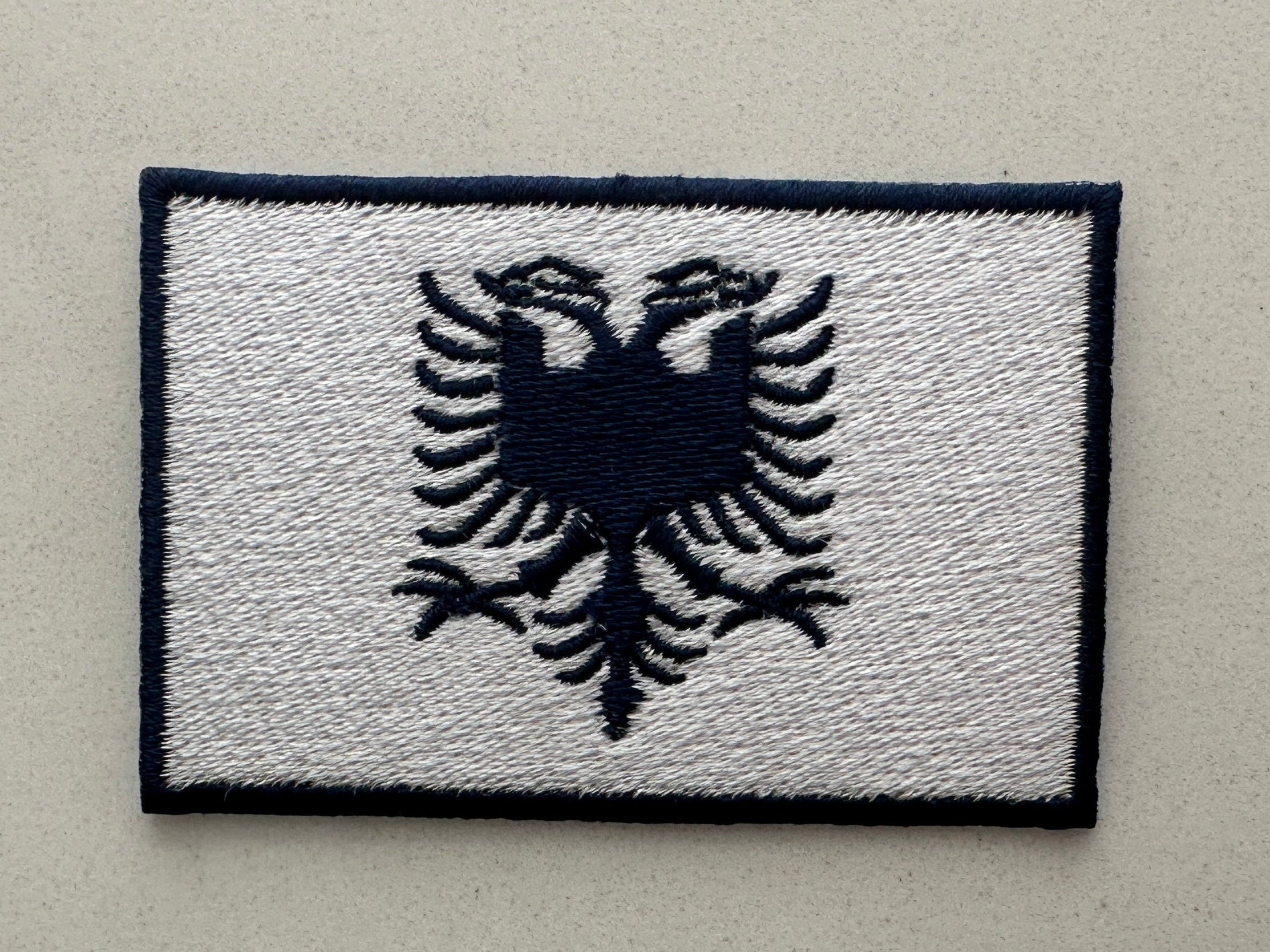 “Obsidian Frost” White and Navy Blue Albanian Flag Patch