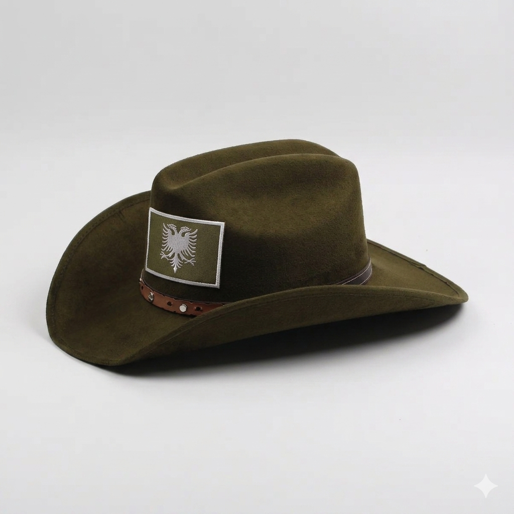 “Mayflower” Moss Green Albanian Cowboy Hat ROYAL SUEDE