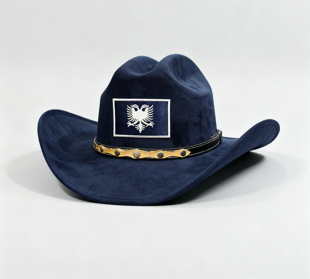 “Moonwalk” Midnight Blue Albanian Cowboy Hat (Royal Suede) *1 LEFT**