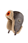 UÇK Skulled Leather Aviator Ushanka