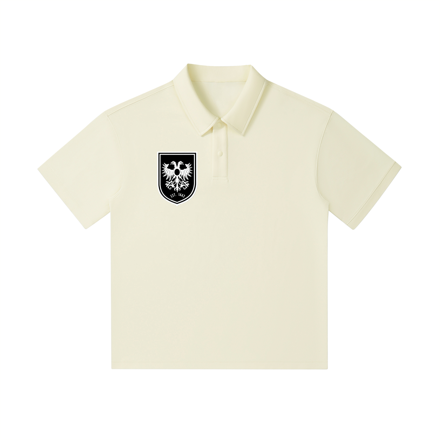 “Historike” Eagle Drop Shoulder Short-Sleeve Fitted Polo (Multicolour)